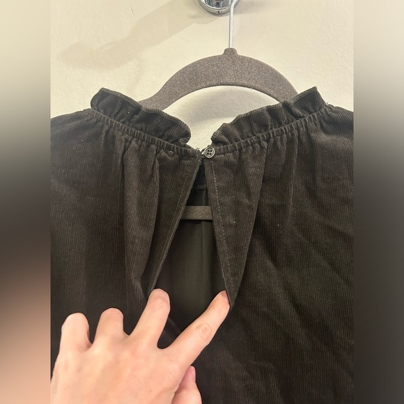 Copper Key High Neck Peasant Dress Long Sleeve Short Brown Velvet Women’s Small - Picture 5 of 8